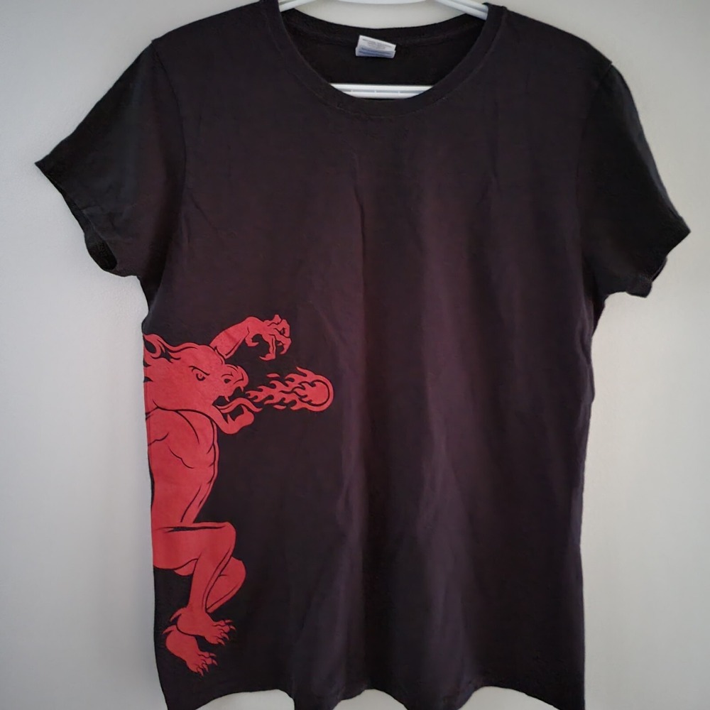 Fireball Cinnamon Whisky Short Sleeve T-Shirt Womens Large Gildan Black Red
